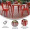 Merrick Lane Dryden Indoor/Outdoor Dining Table, 23.75" Square All Weather Poly Resin Top with Steel Base